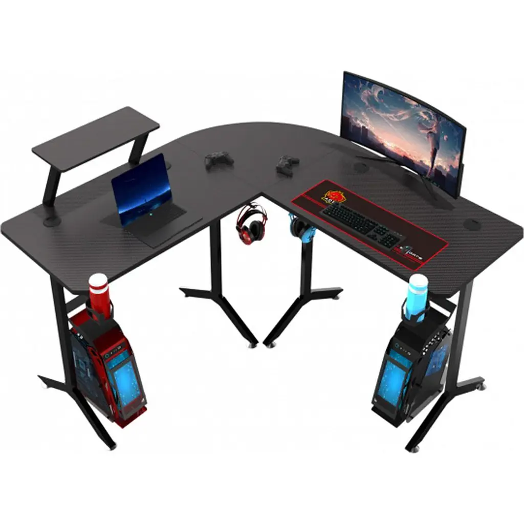 Комп'ютерний ігровий стіл GT Racer T-1247 Black [125862] - фото 5