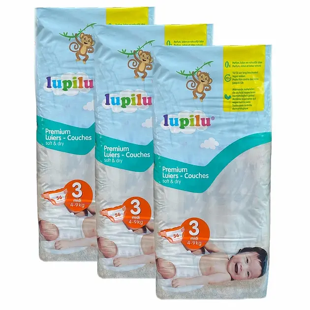 Підгузки Lupilu Premium 3 midi (4-9 кг), 168 шт