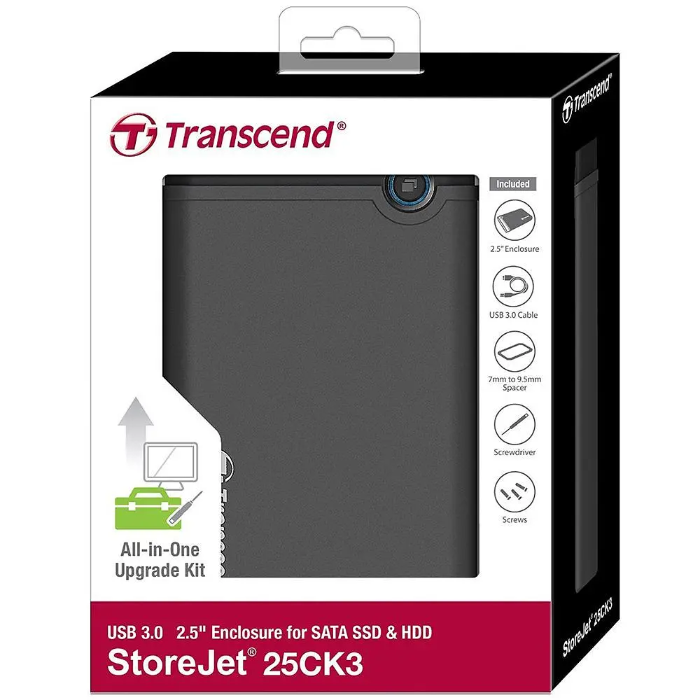 Зовнішня кишеня для HDD/SSD Transcend StoreJet 25CK3 2.5` SATA to USB 3.0 Rubber (TS0GSJ25CK3) [69861] - фото 3