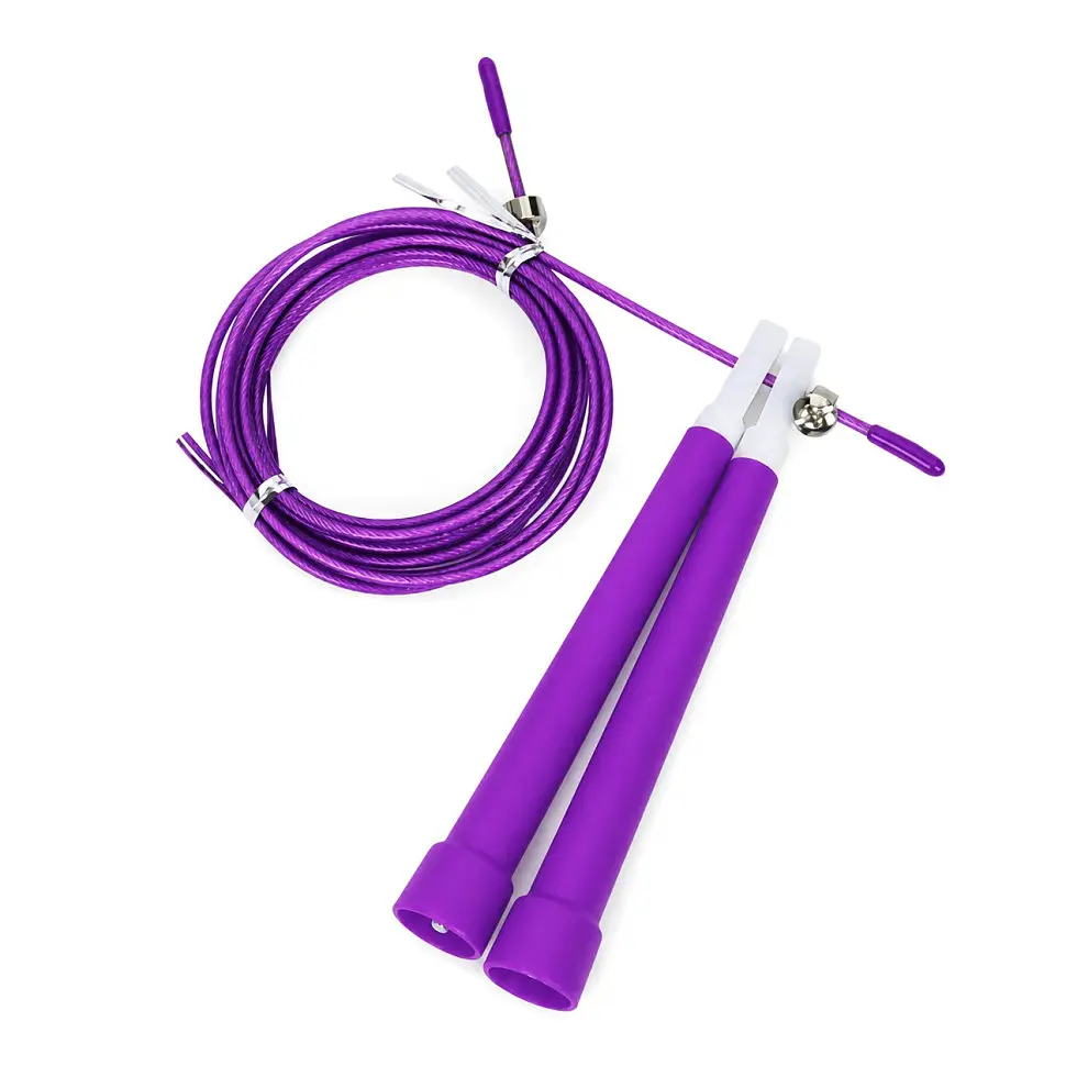 Скакалка швидкісна Bambi MS 3765(Violet) 290 см, ручка пластик, мотузка гума+метал