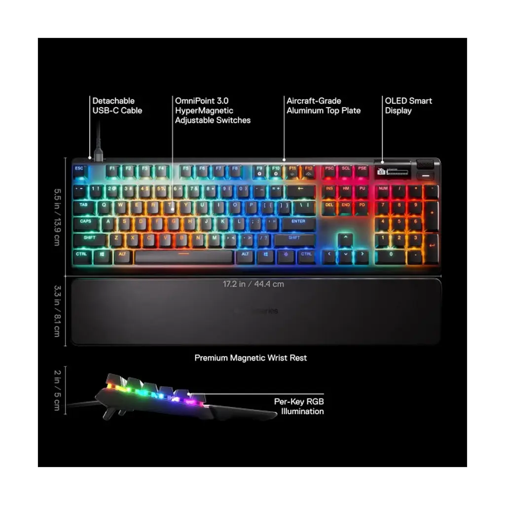 Клавіатура SteelSeries Apex Pro Gen 3 USB UA Black (64660) - фото 4