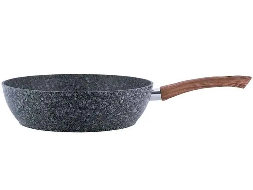 Сотейник алюмінієва Kamille без кришки 24 см з антипригарним покриттям Grey marble з алюмінію арт.4165