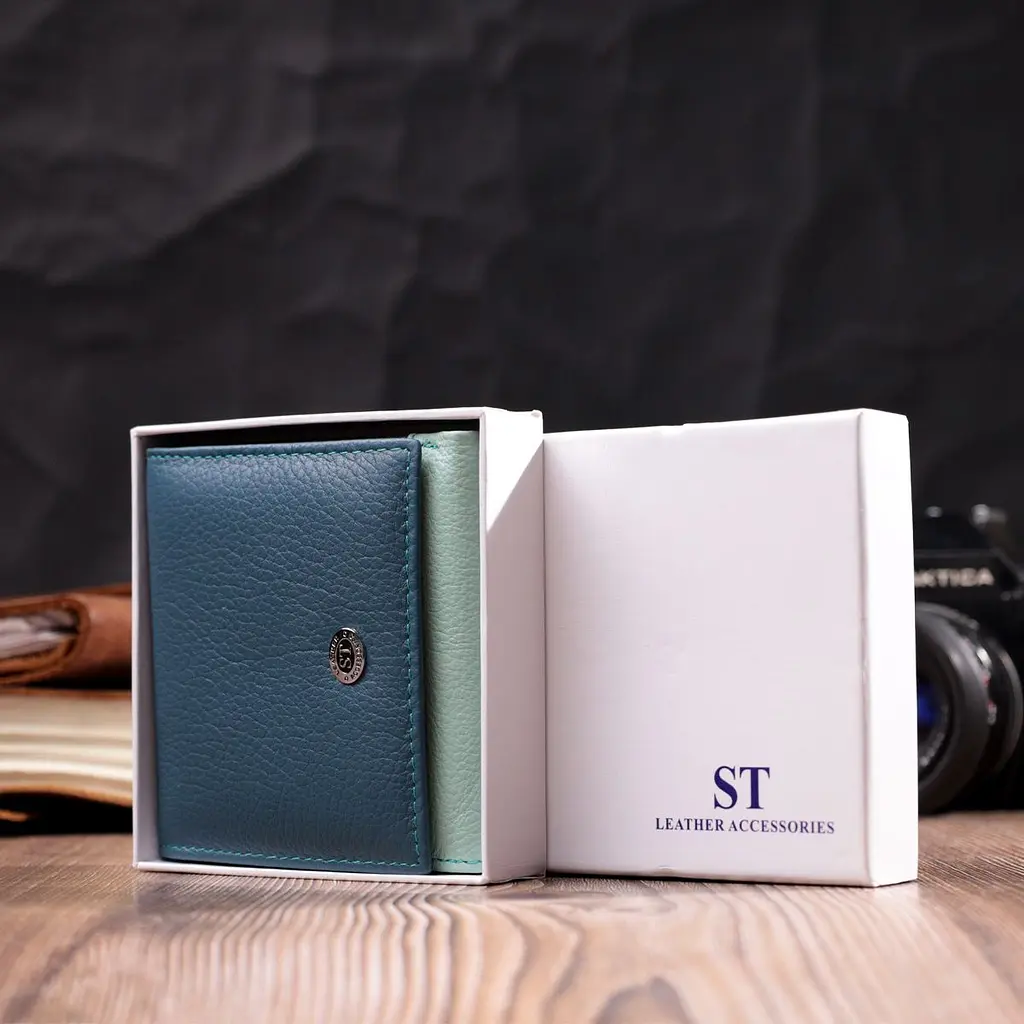 Жіночий гаманець з оригінальною монетницею з натуральної шкіри ST Leather 19508 різнокольоровий - фото 10