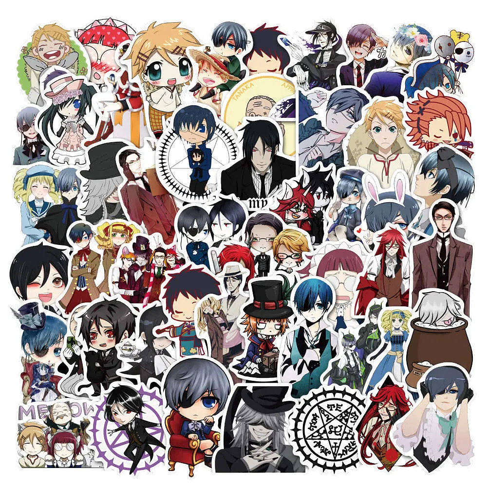 Стікерпак Темний дворецький Набір наклейок GeekLand Black Butler 50 штук - фото 2