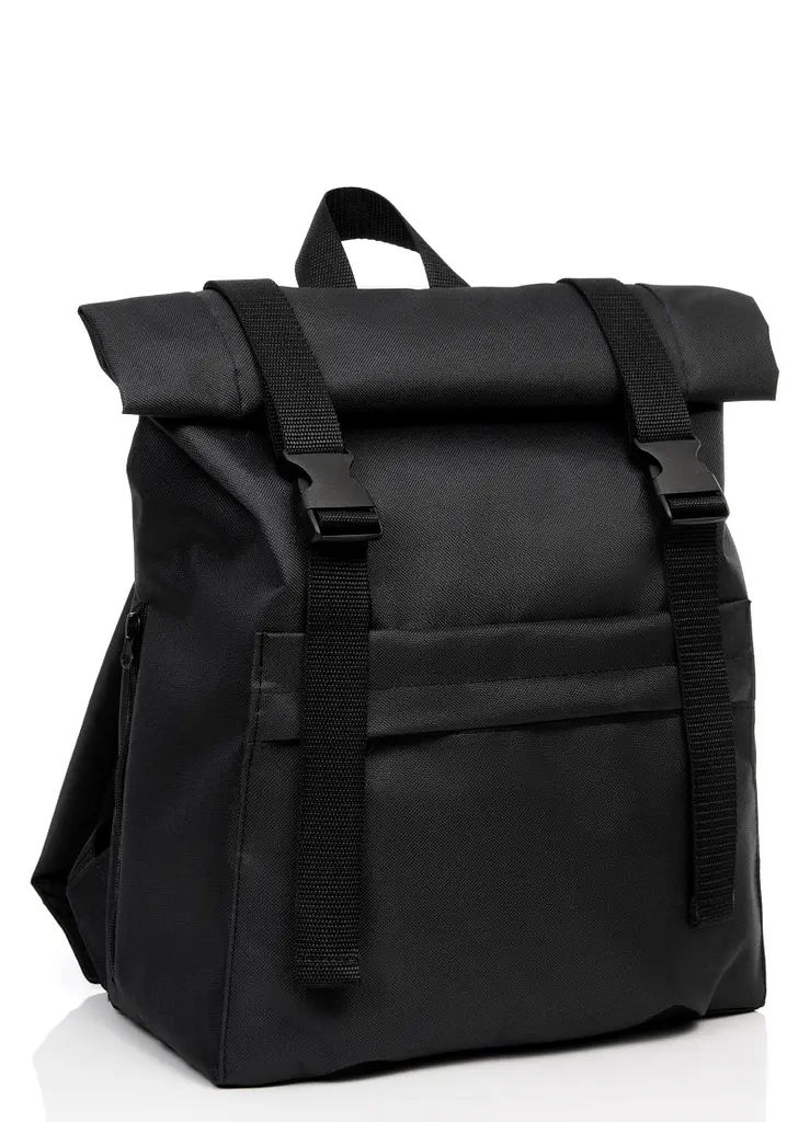 Чоловічий рюкзак Sambag RollTop Milton чорний тканевий 41 х 30 х 16 см (24211065m)