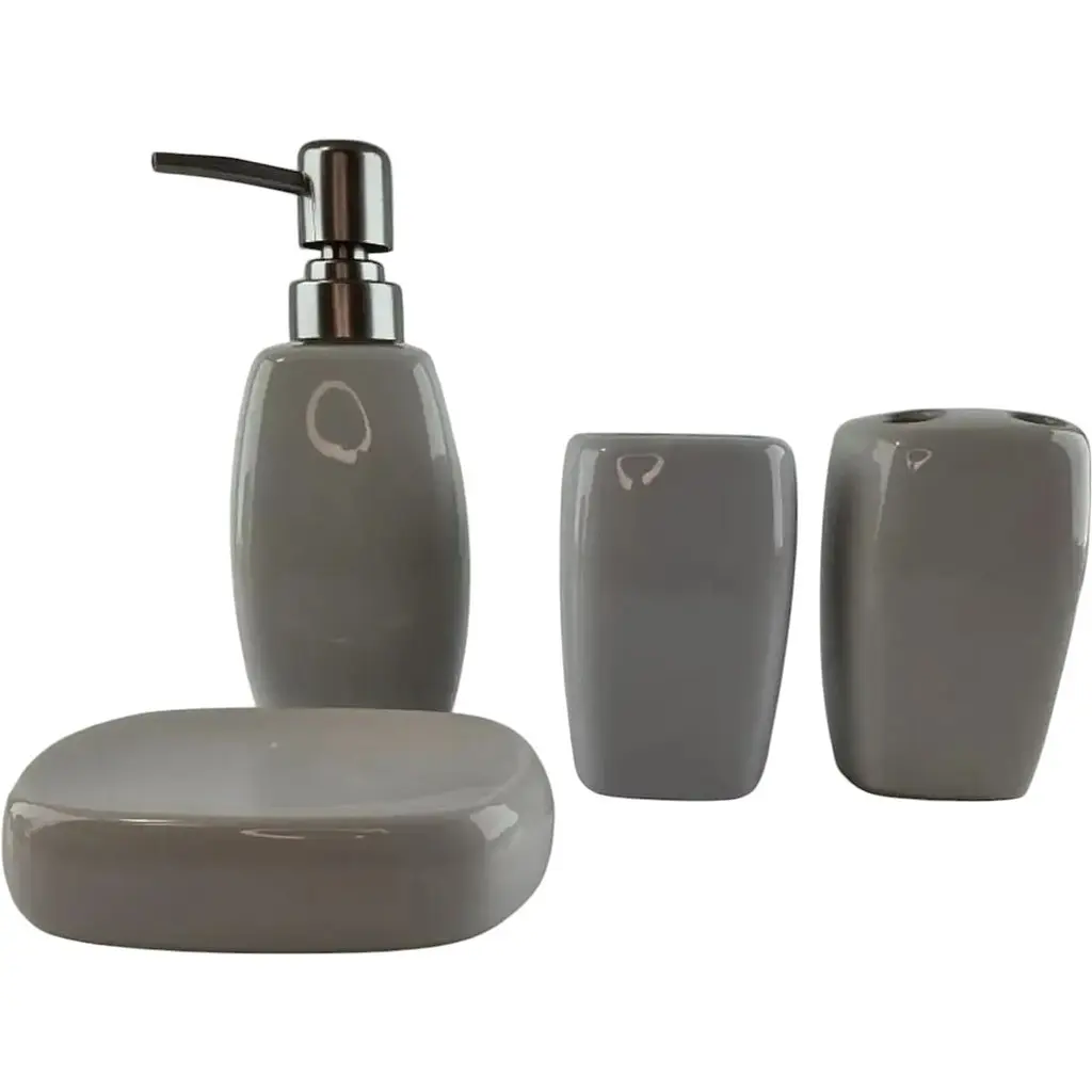 Набір аксесуарів для ванної кімнати No brand керамічний білий 23x21x11 см - фото 4