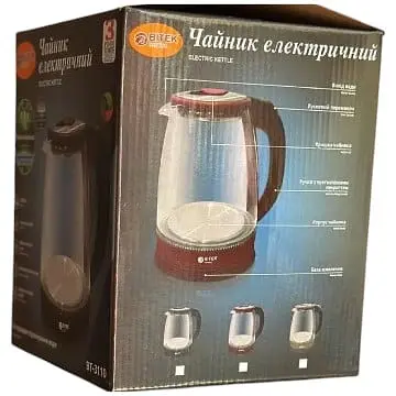 Електрочайник дисковий з підсвічуванням BITEK BT-3110 1.8 л 2400Вт Червоний - фото 4
