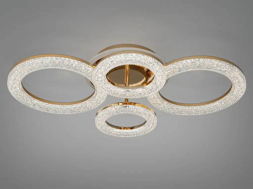 Люстра стельова LED Diasha 2203/2+2G, 75W, 3200K-6500K, акрил, сучасний стиль, з пультом, для дому - фото 3