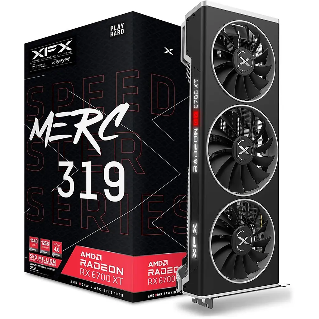 Відеокарта XFX AMD Radeon RX 6700 XT 12GB MERC319 BLACK (RX-67XTYTBDP) (GDDR6, 192 bit, PCI-E v4.0 x16) Б/в - фото 7