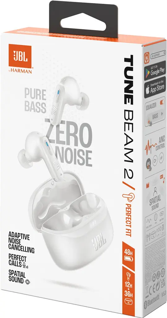 Навушники бездротові JBL Tune Beam 2 (JBLTBEAM2WHT) стерео в кейсі білі - фото 6