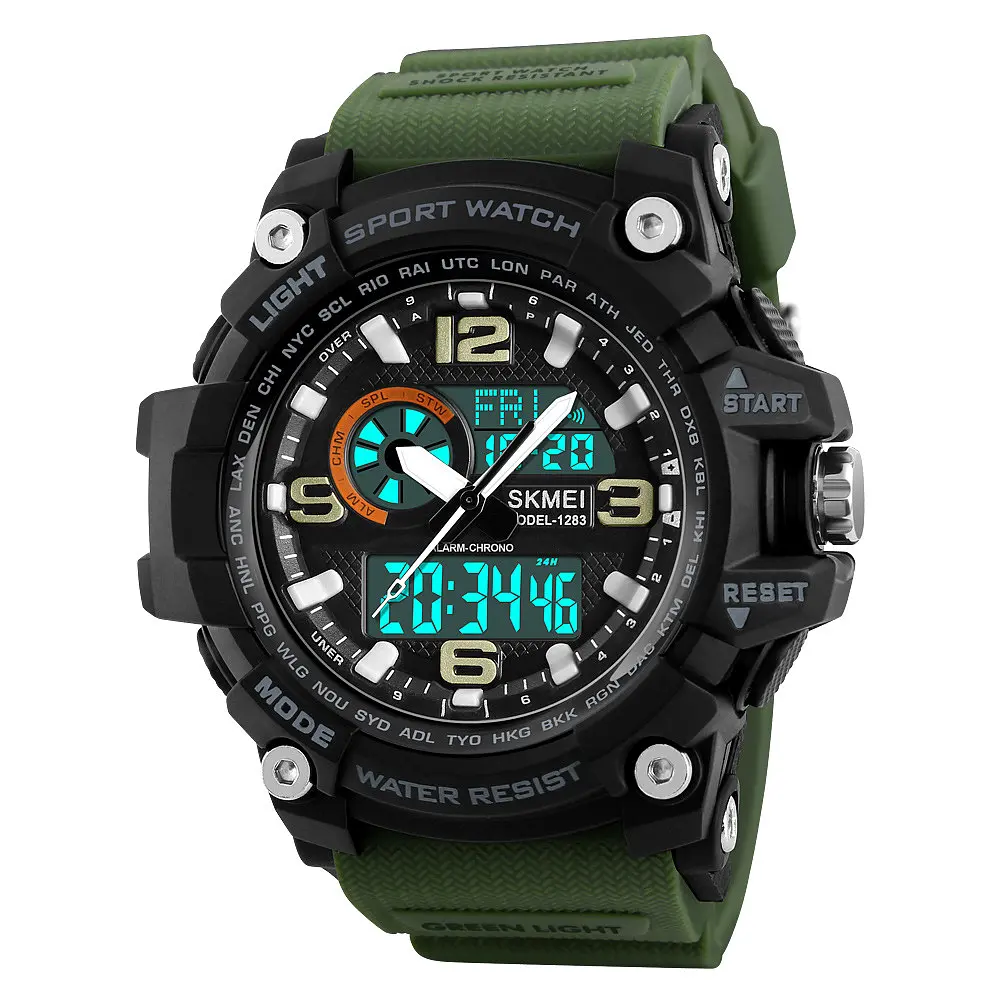 Наручний годинник чоловічий Skmei 1283 Army Green, 1283AG (12300) - фото 2