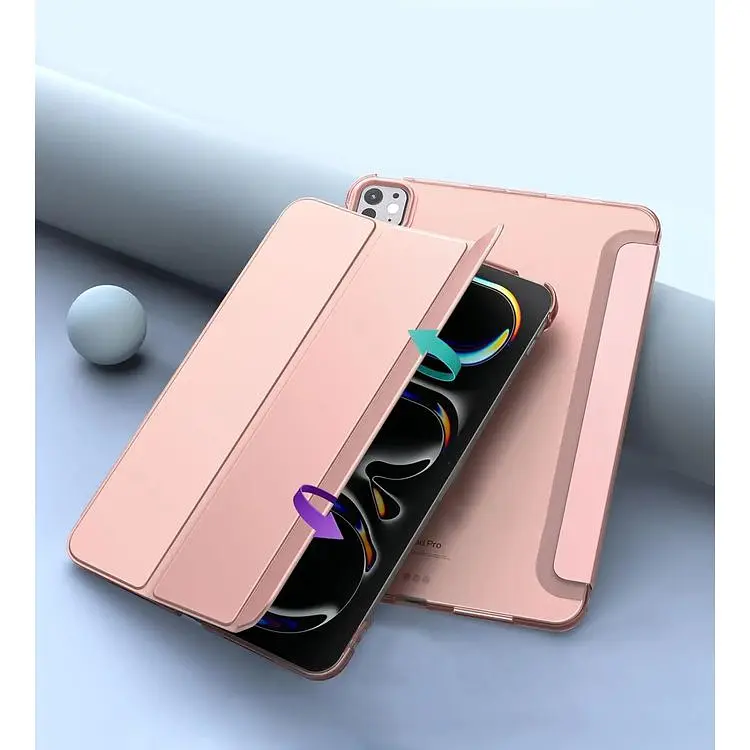 Чехол-книжка BeCover Tri Fold Hard для Apple iPad Pro 11" M4 2024 Pink (711728) - фото 3