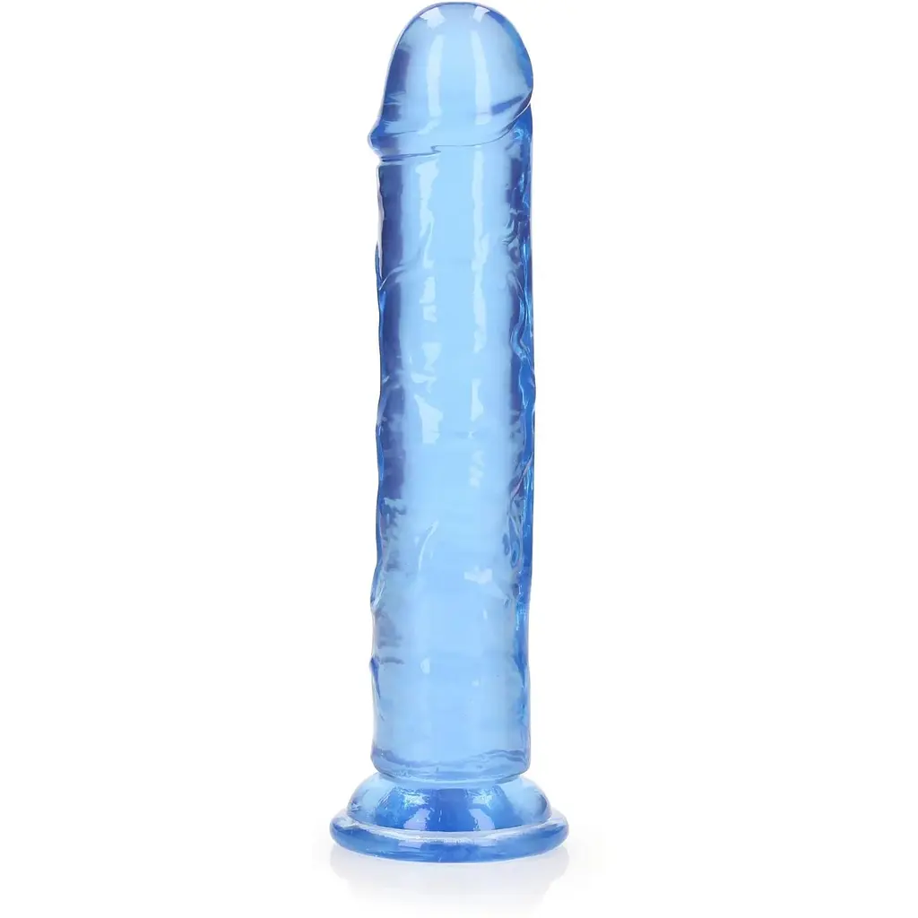 Фалоімітатор RealRock Crystal Clear 8'' 22 см (блакитний) - фото 1