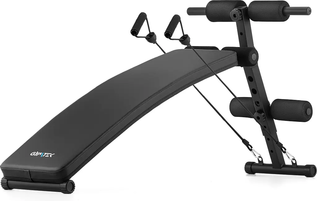 Похила лава для тренувань преса Gymtek XL200 з еспандерами для дому