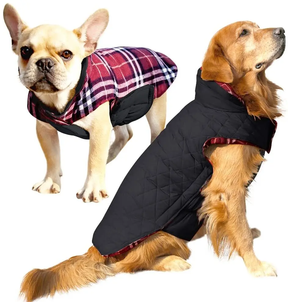 Зимовий водонепроникний двосторонній жилет у клітинку Derby Plaid Red у британському стилі, XS Червоний - фото 2