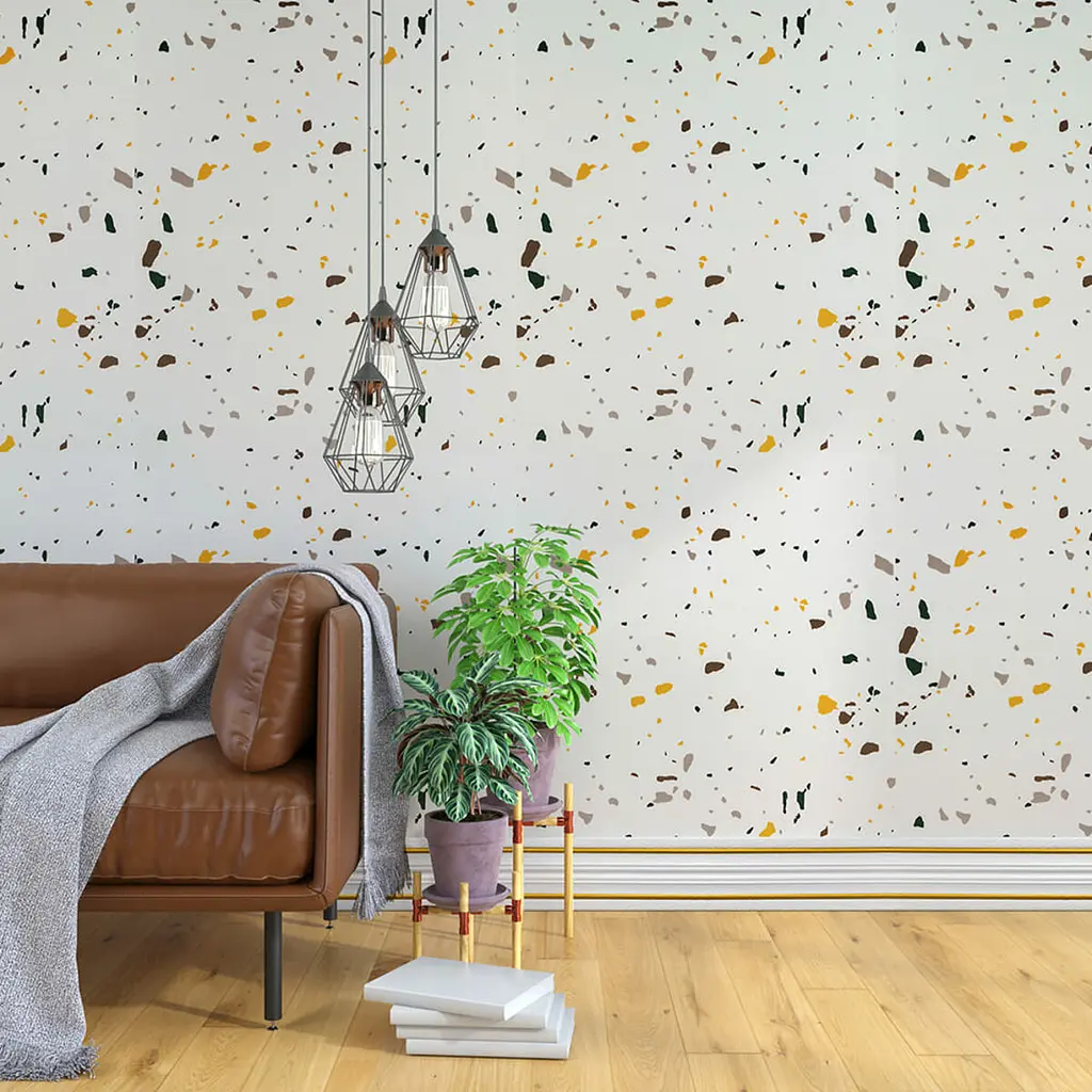 Плінтус 3D Loft РР самоклеючий білий з золотою смужкою 2300*140*4мм (1812) - фото 2