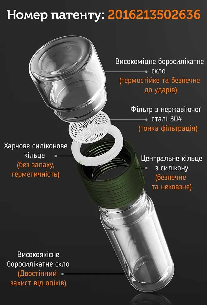 Портативний чайний інфузер Зелений, 238 мл - фото 8
