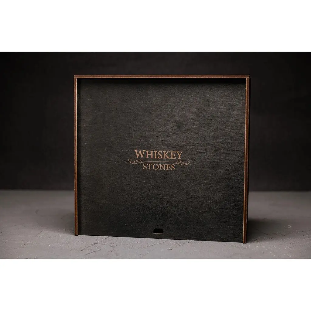 Подарунковий набір Whiskey Stones камені для віскі в дерев'яному пеналі №8 + 4 склянки Bohemia Diamond + щипці + мішечок - фото 8
