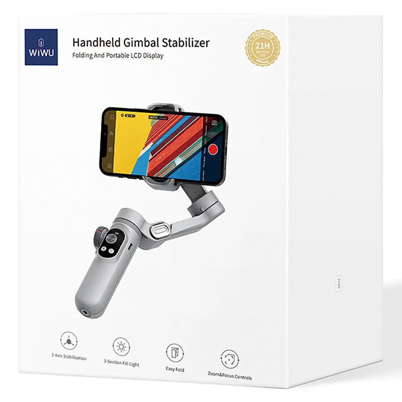 Стабілізатор WIWU Wi-SE007 3-Axis Stabilized Gimbal Stick Grey - фото 6