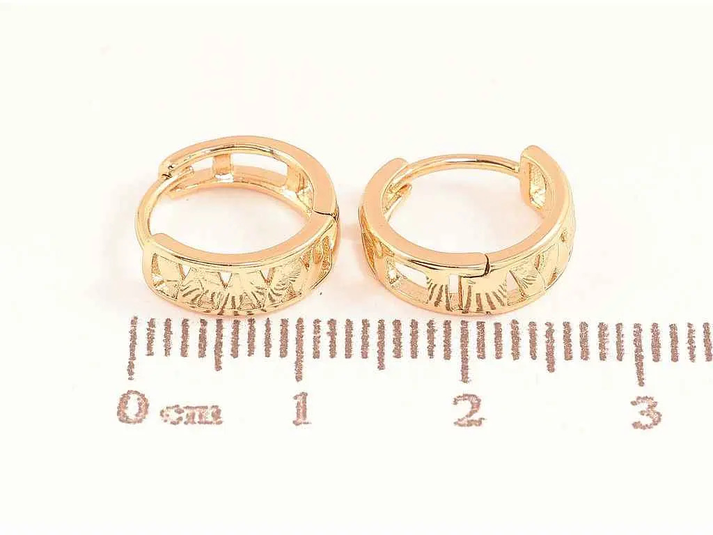 Сережки Xuping кільця позолота 18K "Декоративний візерунок" 288886 - фото 2