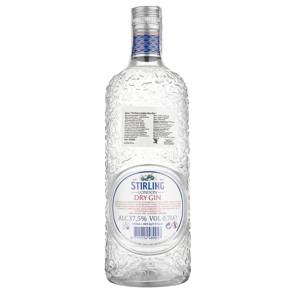Джин Stirling London Dry, 37,5%, 0,7 л - фото 2