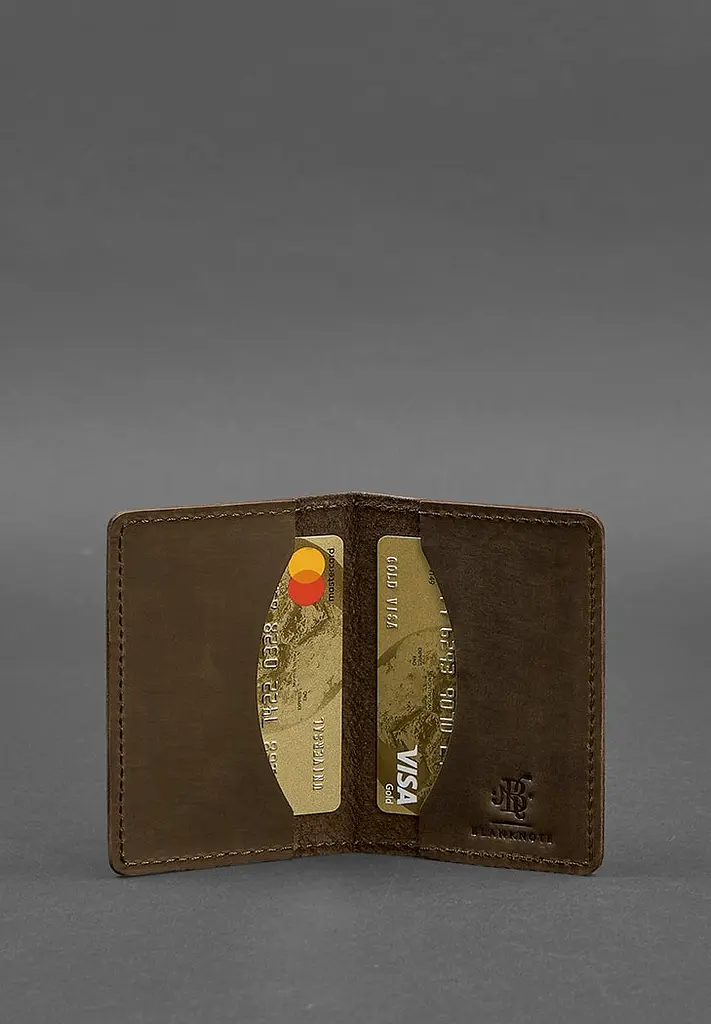 Чоловічий шкіряний кард-кейс (візитниця) 6.0 Карбон темно-коричневий - фото 3