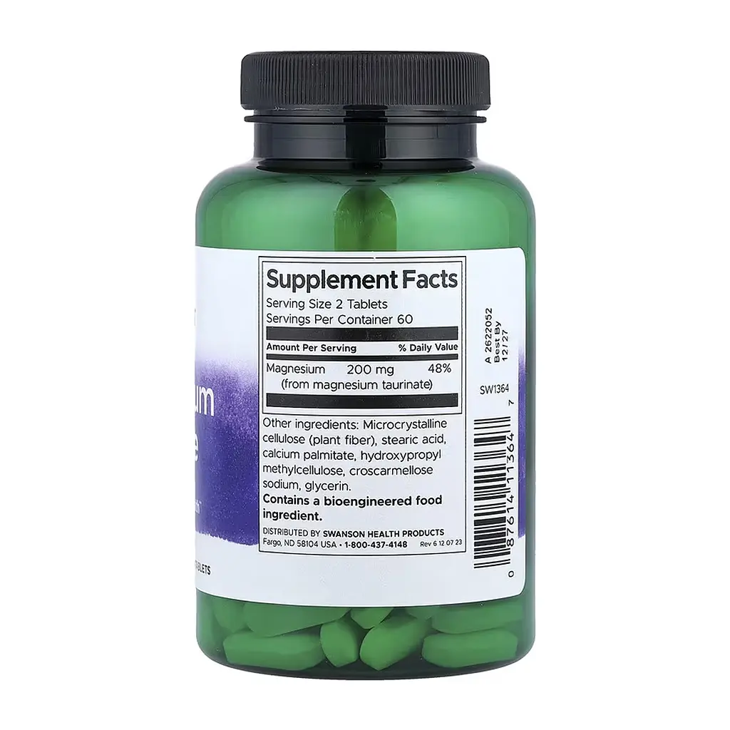 Магній таурат Magnesium Taurate 100 mg - 120 tabs - фото 2