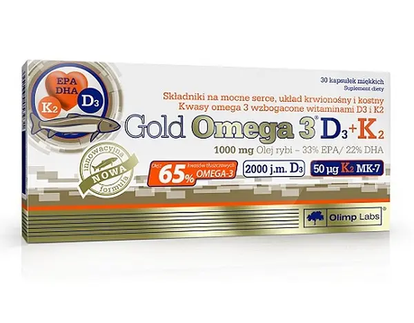 Жирні кислоти Gold Omega 3 D3+K2, 30 капсул Olimp fit0012985
