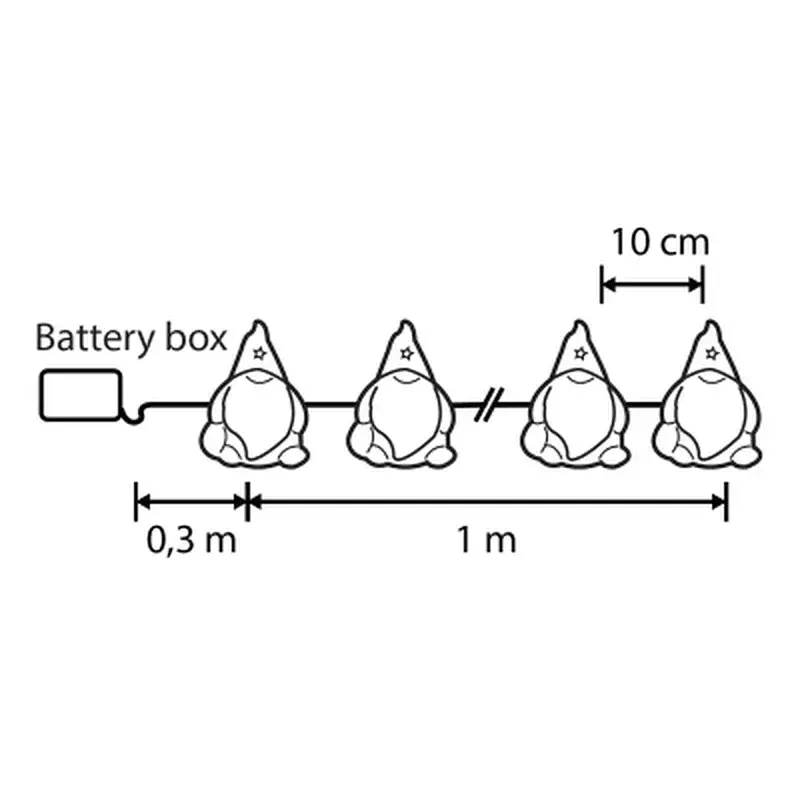 Гірлянда Luca Lighting Санта, струна, 1,3 м, класична біла, 10 LED 2AA, таймер (8720967822850) - фото 2