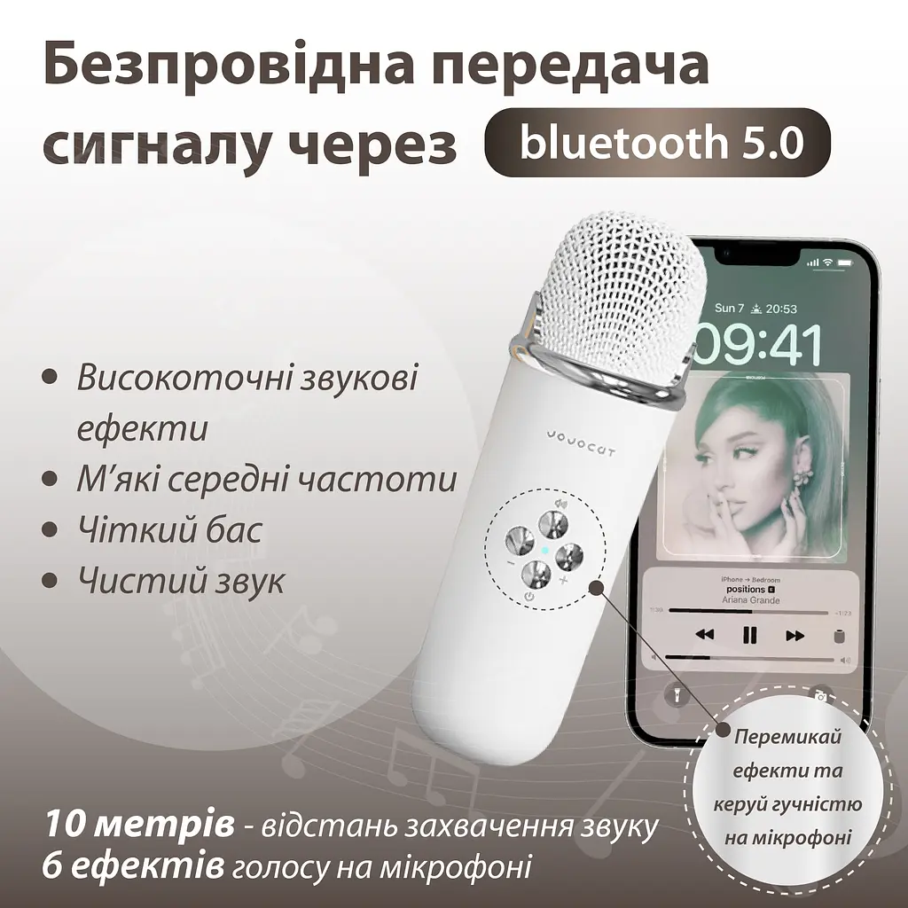 Портативная колонка с микрофоном Smart X C20W Platinum C-20 BT/TF/USB/FM с влагозащитой 5 Вт, белая - фото 5