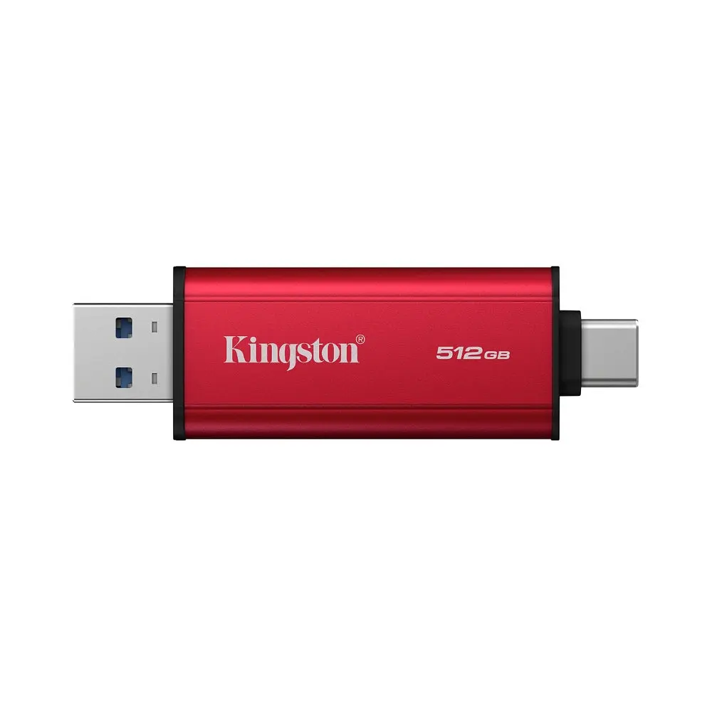 Портативний SSD Kingston Dual USB-A/C 512GB Dual Portable 1050MB/s USB 3.2 Gen 2 червоний/чорний - фото 3