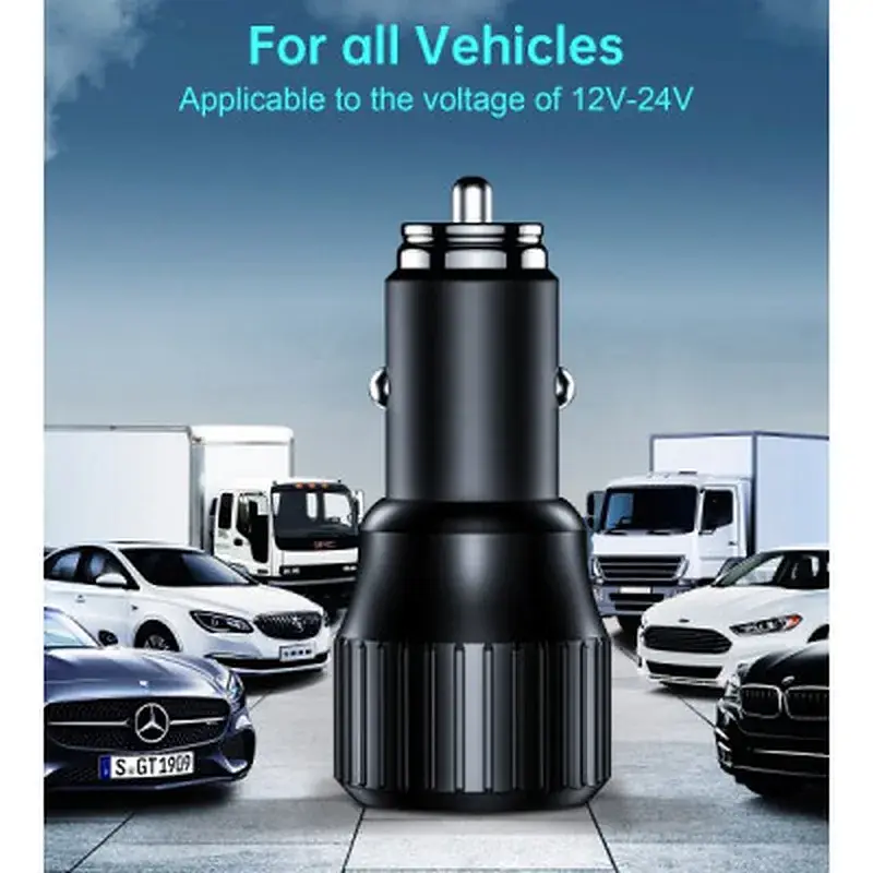 Зарядний пристрій Choetech car USB-A/USB-C 63W QC3.0/PD/PPS black (TC0010-BK) - фото 4