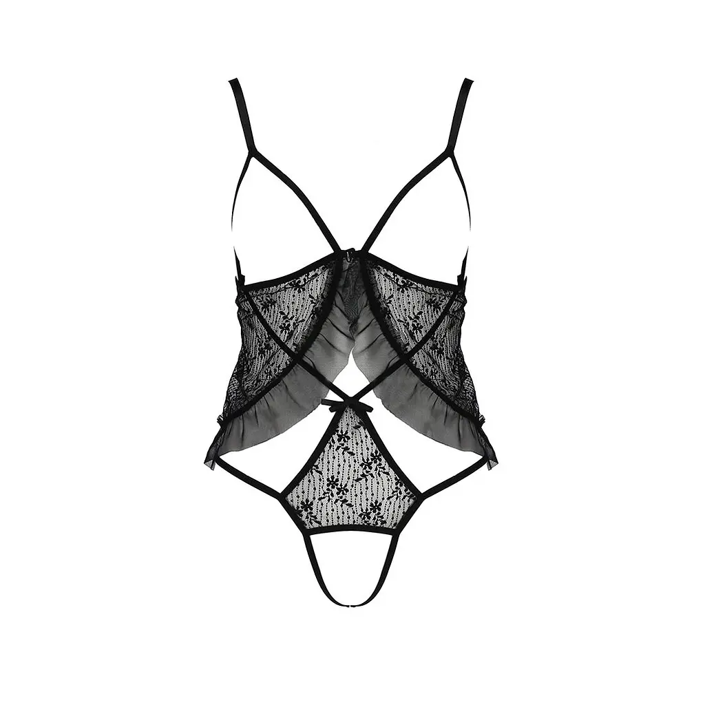 Боді монокіні з відкритими грудьми Passion JUSTINA BODY L/XL, black - фото 3
