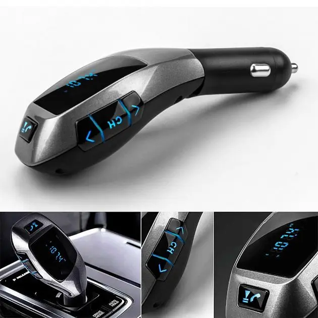 Автомобільний FM Модулятор трансмітер для авто з Bluetooth MP3 AUX передавач UKC X5 - фото 2