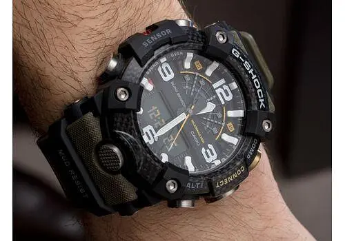Стильні полімерні чоловічі наручні годинники Casio оригінал Японія G-Shock GG-B100-1A3ER з полімерним ремінцем - фото 2