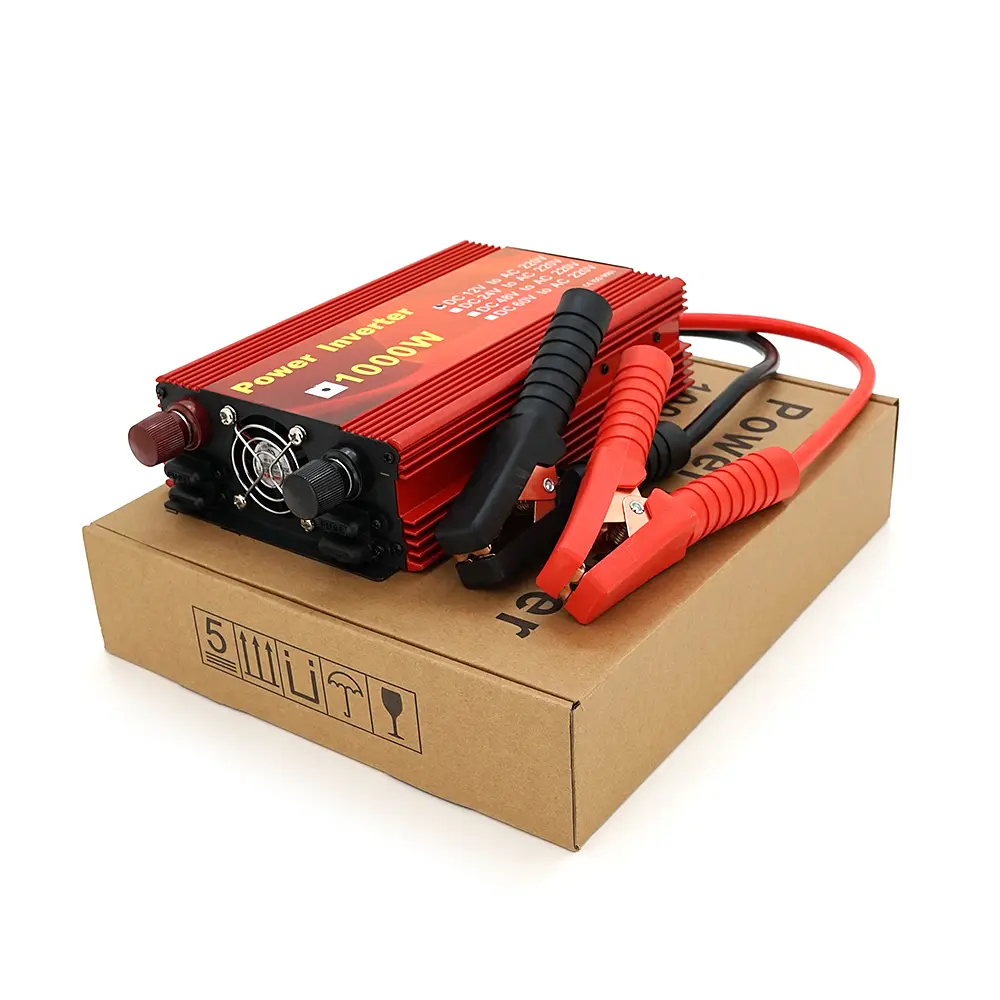 Інвертор напруги Demuda, 1000W 12/220V з апроксимованою синусоїдою, 1 універсальна розетка, клемні дроти, Q10 - фото 2