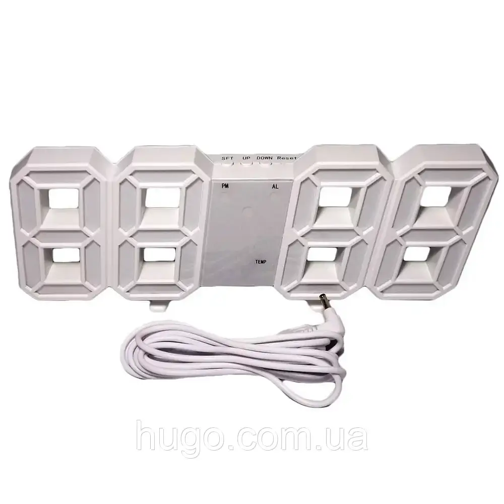 Настільний цифровий LED-годинник / White - фото 3