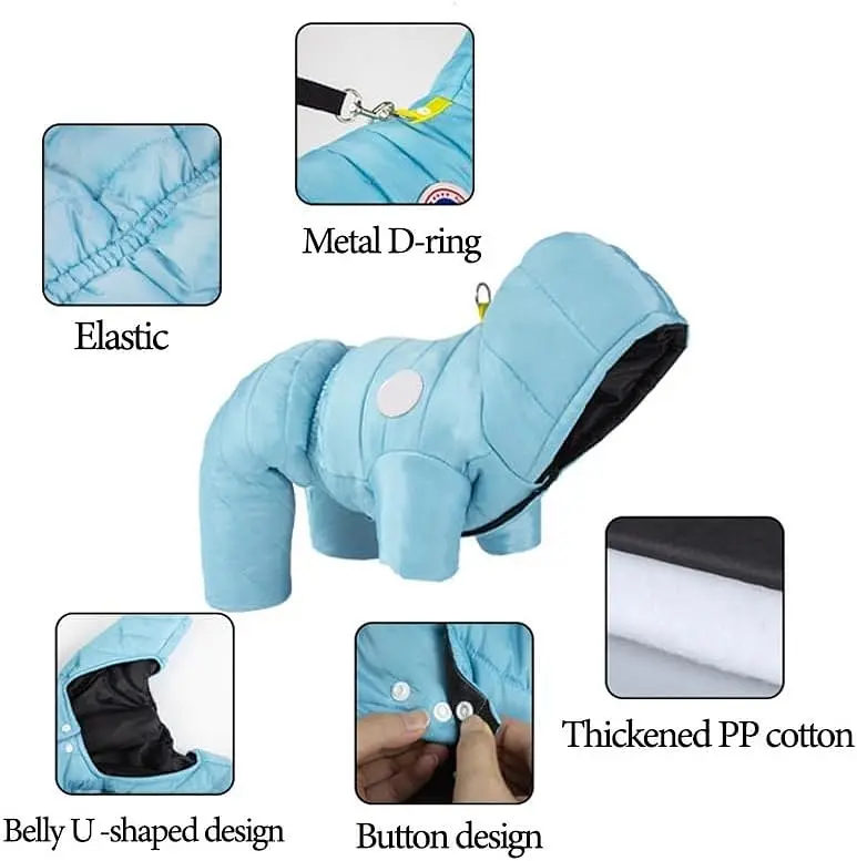Комбінезон для собак та котів EcoToys Sky Blue M блакитний A: 27 см B: 34 см C: 28 см 6989 - фото 2