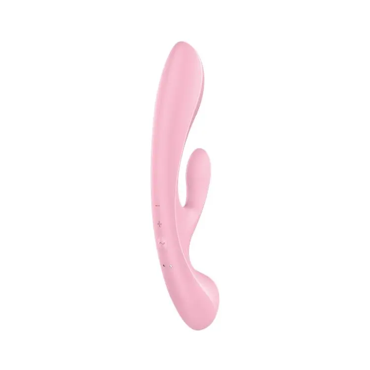 Двосторонній вібратор-кролик Satisfyer Triple Oh Pink, 3 мотори, руків’я-масажер - фото 5