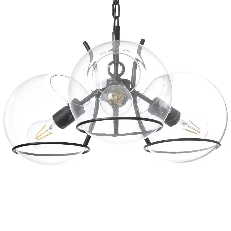 Люстра Brille подвесная лофт для кухни E27 60W BK (BL-389S/3) - фото 2