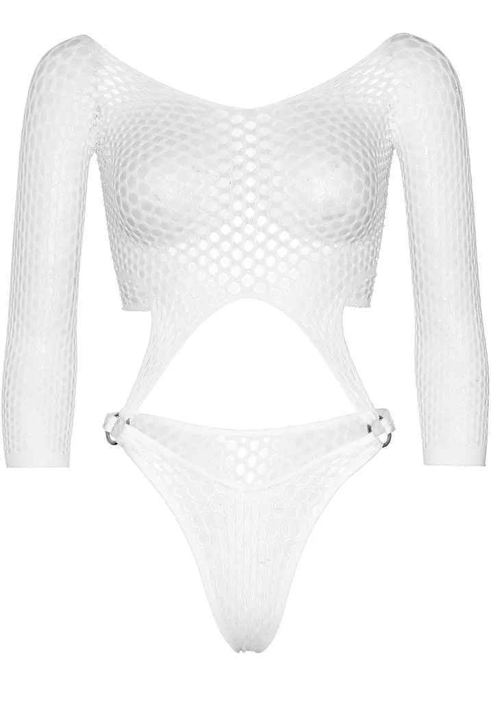 Еротичне боді Leg Avenue Top bodysuit with thong back White - фото 3