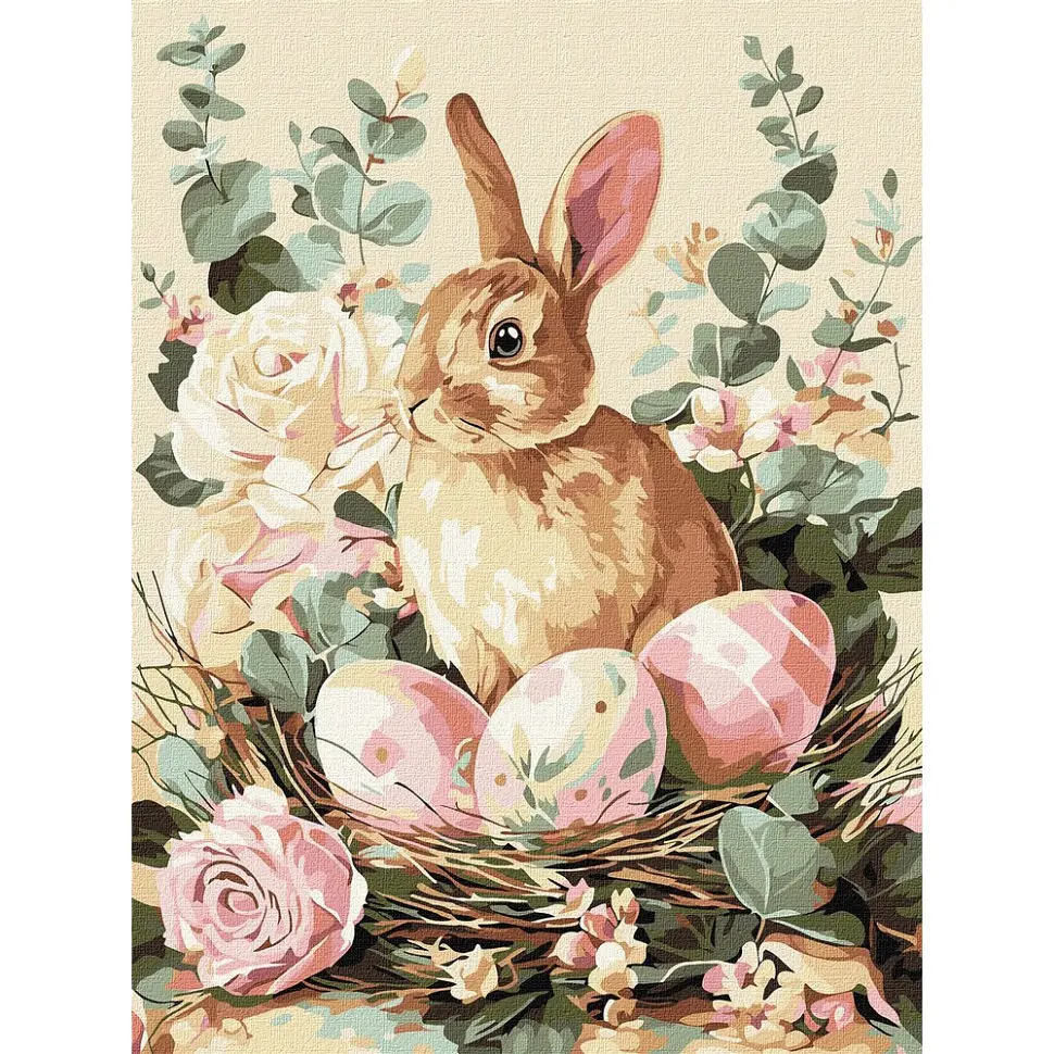 Картина за номерами "Святковий кролик" art_selena_ua KHO5184, 30х40 см