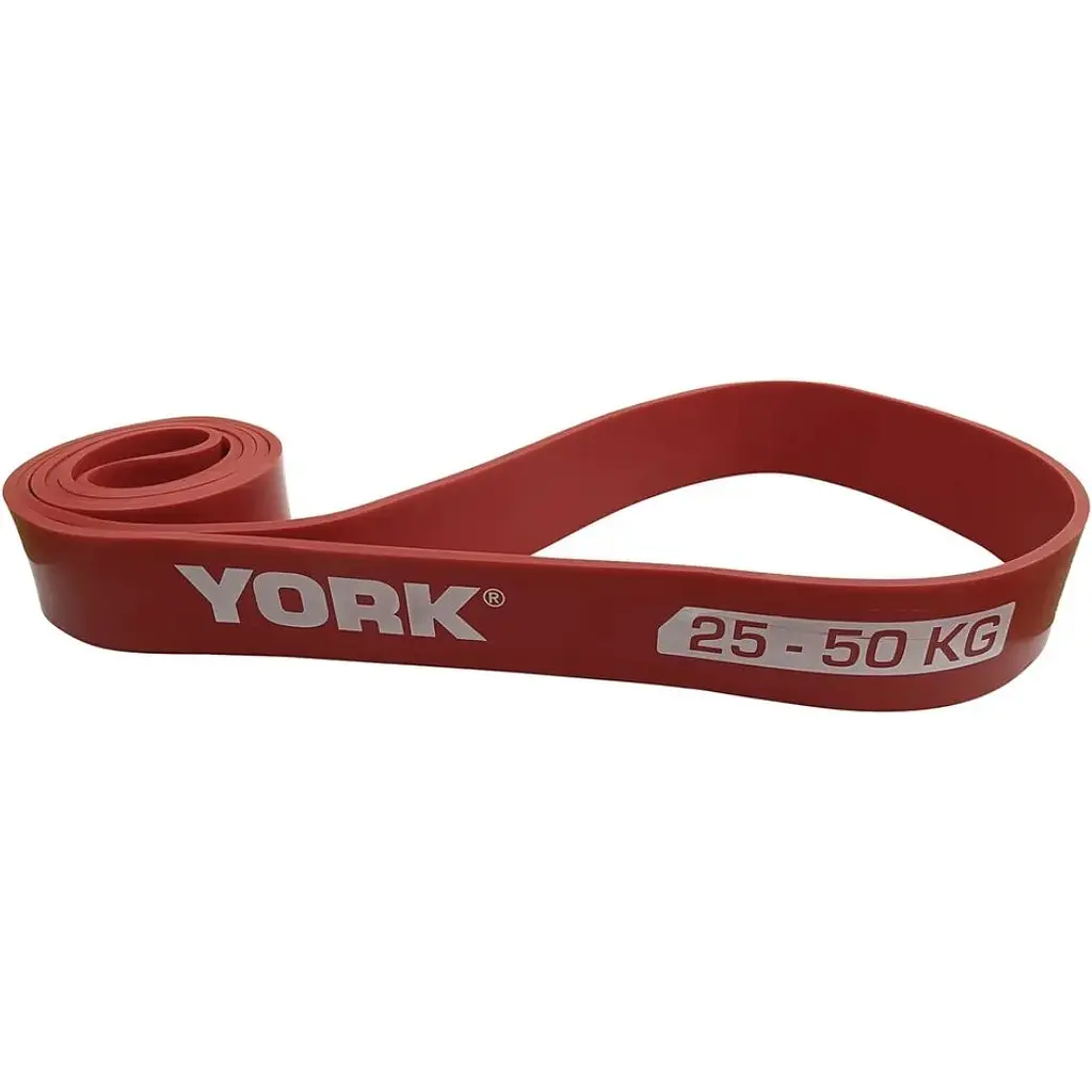 Резинка для фітнесу York Fitness 25-50кг - 2080x45x4,5 мм, червоний - фото 2