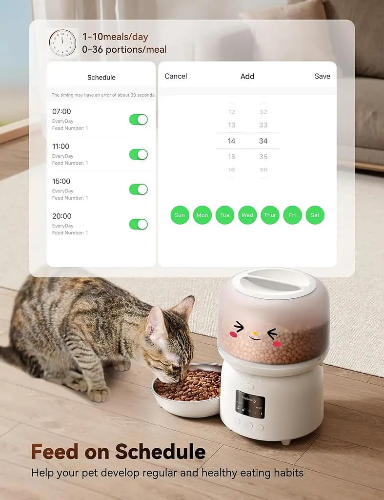 Автоматична Wi-Fi годівниця FeelNeedy 3 л для котів із керуванням через застосунок - фото 3
