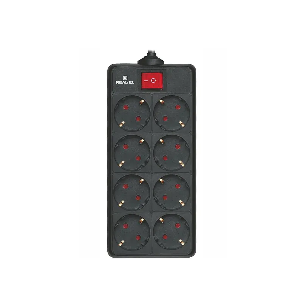 Мережевий фільтр живлення REAL-EL RS-8 Protect 5m, black (EL122300024) - фото 6