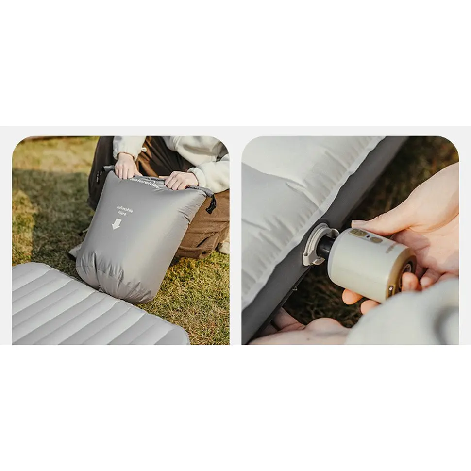 Матрас надувной одинарный Naturehike CNK2450WS034 (95 мм) с мешком для надувания Белый - фото 4