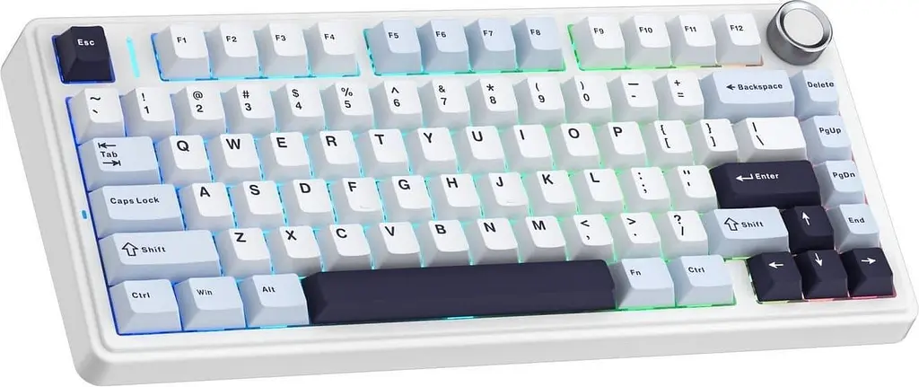 Клавиатура Aula F75 Wired Gasket White Keycap Pink Switch EN/UA (6978080504883) - фото 2