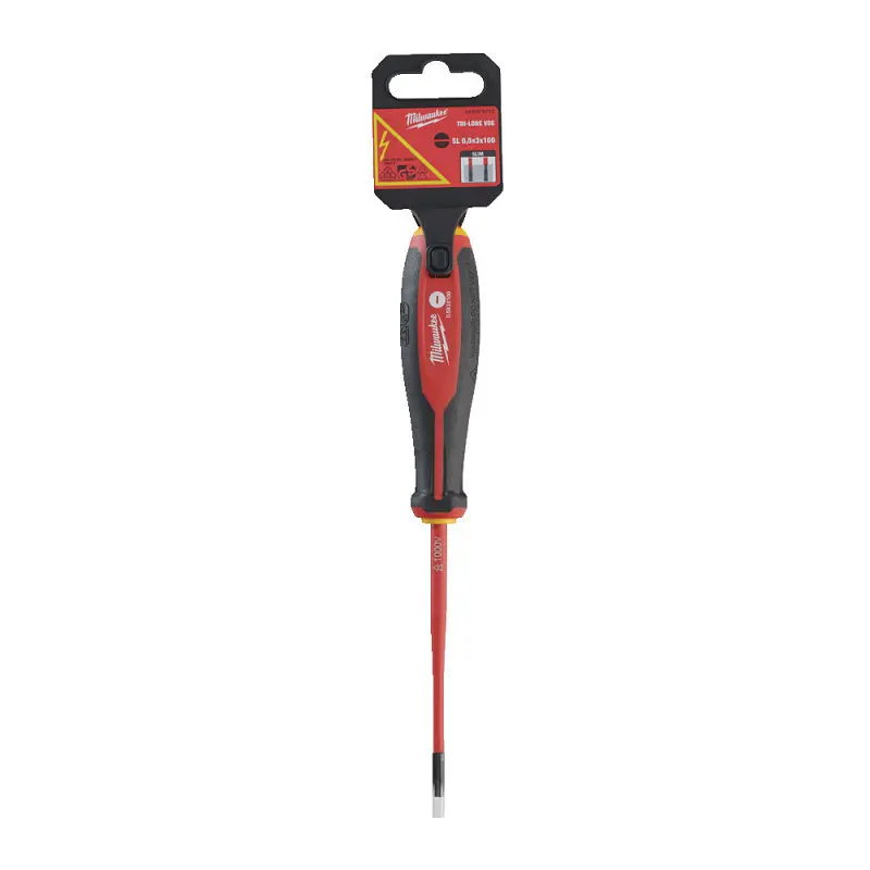 Викрутка з тригранною рукояткою ізольована VDE MILWAUKEE, SL 0,5х3,0х100мм - фото 2