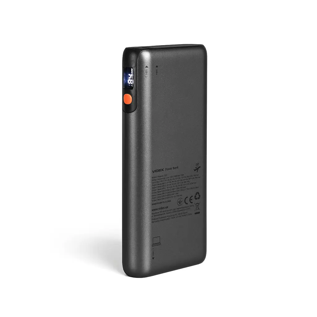Павербанк 20000mAh VIDEX VPB-202C 75W Black VIDEX (28501-000) - фото 4