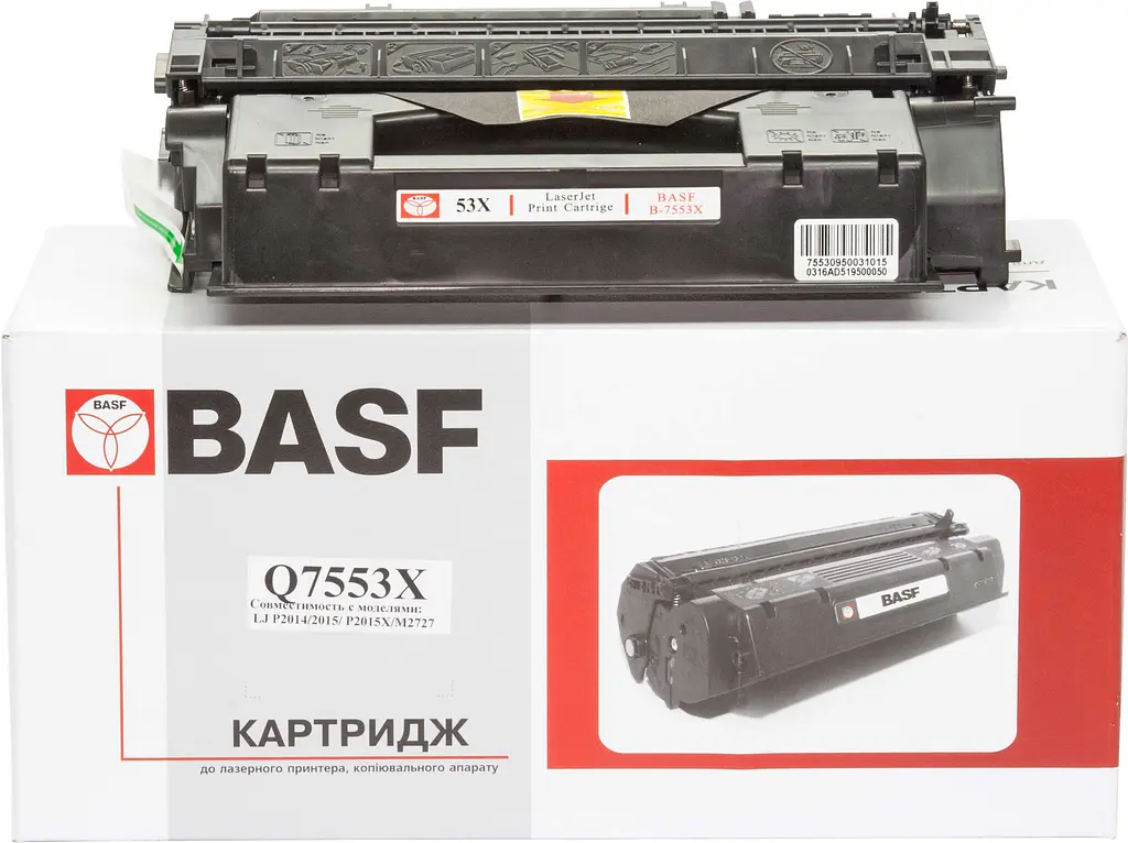 Картридж тон. BASF для HP LJ P2015/P2014/M2727 аналог Q7553X Black ( 7000 ст.) (BASF-KT-Q7553X)